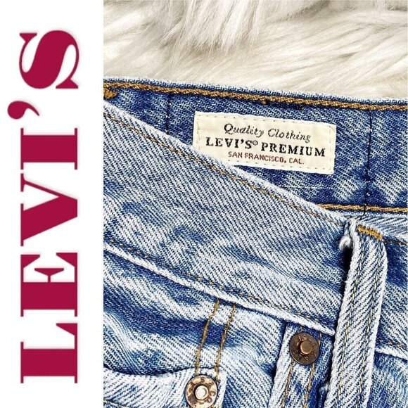 LEVI'S 501S Premium Big E Selvedge Button Fly Distressed Skinny Jeans, Size 25 - Picture 9 of 16